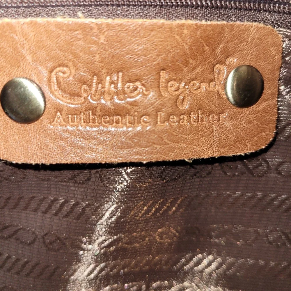 Cobbler Legend Tan Leather Satchel Crossbody Bag‎ Expandable Work Tote Brown